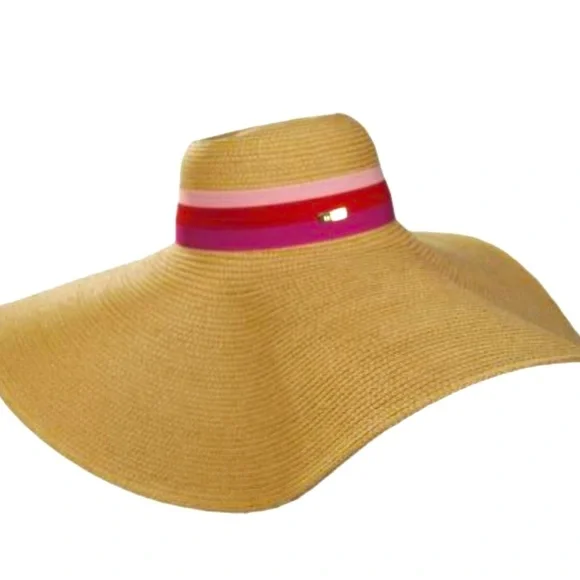 TRINA TURK Palmas Ultrabraid Toyo Oversized Straw Floppy Sun Hat Shade Packable Sun Hat - Poolside Gossip main image 4